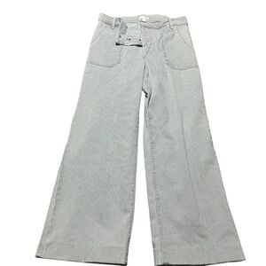 LC Lauren Conrad Blue Striped Wide Leg Button Fly Pants Plus Size 16 Pinstripe